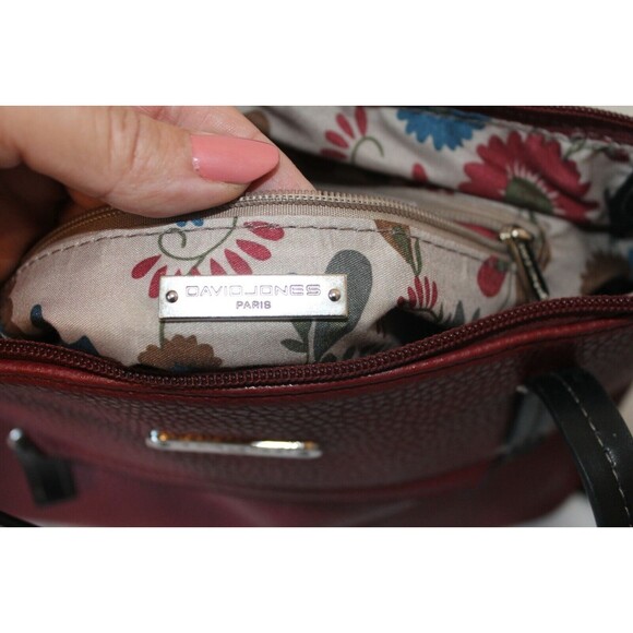 David Jones Paris Purse Rust Leather Crossbody Adjustable Strap Handbag - Picture 6 of 6